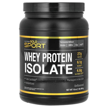 Спортивное питание California Gold Nutrition Sport, изолят сывороточного протеина, 454 г - Boxette Shop