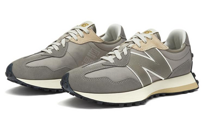 Oyoq shkafi x new balance nb 327 kim bu mato sigir zamshi past tepalik kundalik yugurish poyabzali erkaklar va ayollar sutli choyi kulrang