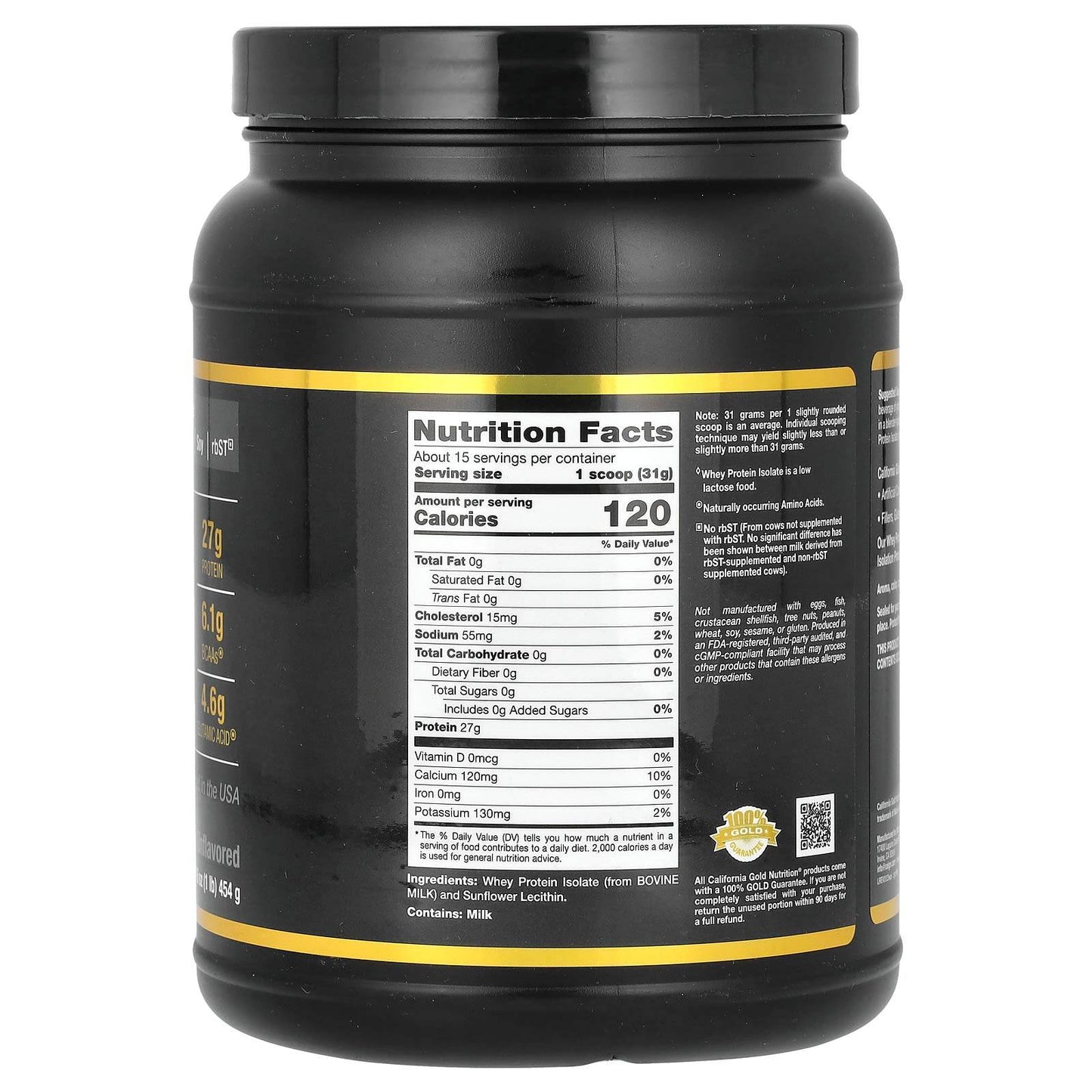 Спортивное питание California Gold Nutrition Sport, изолят сывороточного протеина, 454 г - Boxette Shop