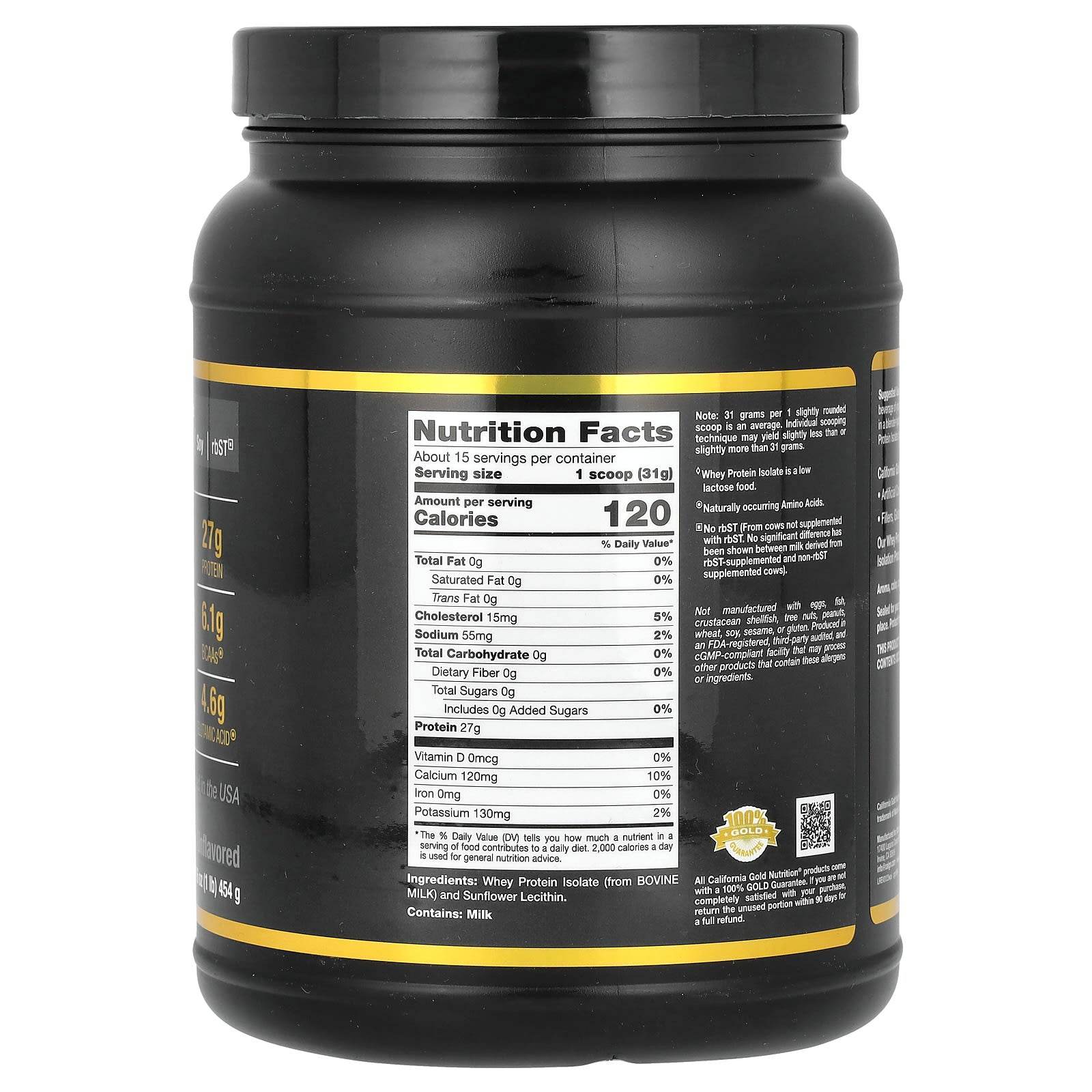 Спортивное питание California Gold Nutrition Sport, изолят сывороточного протеина, 454 г - Boxette Shop