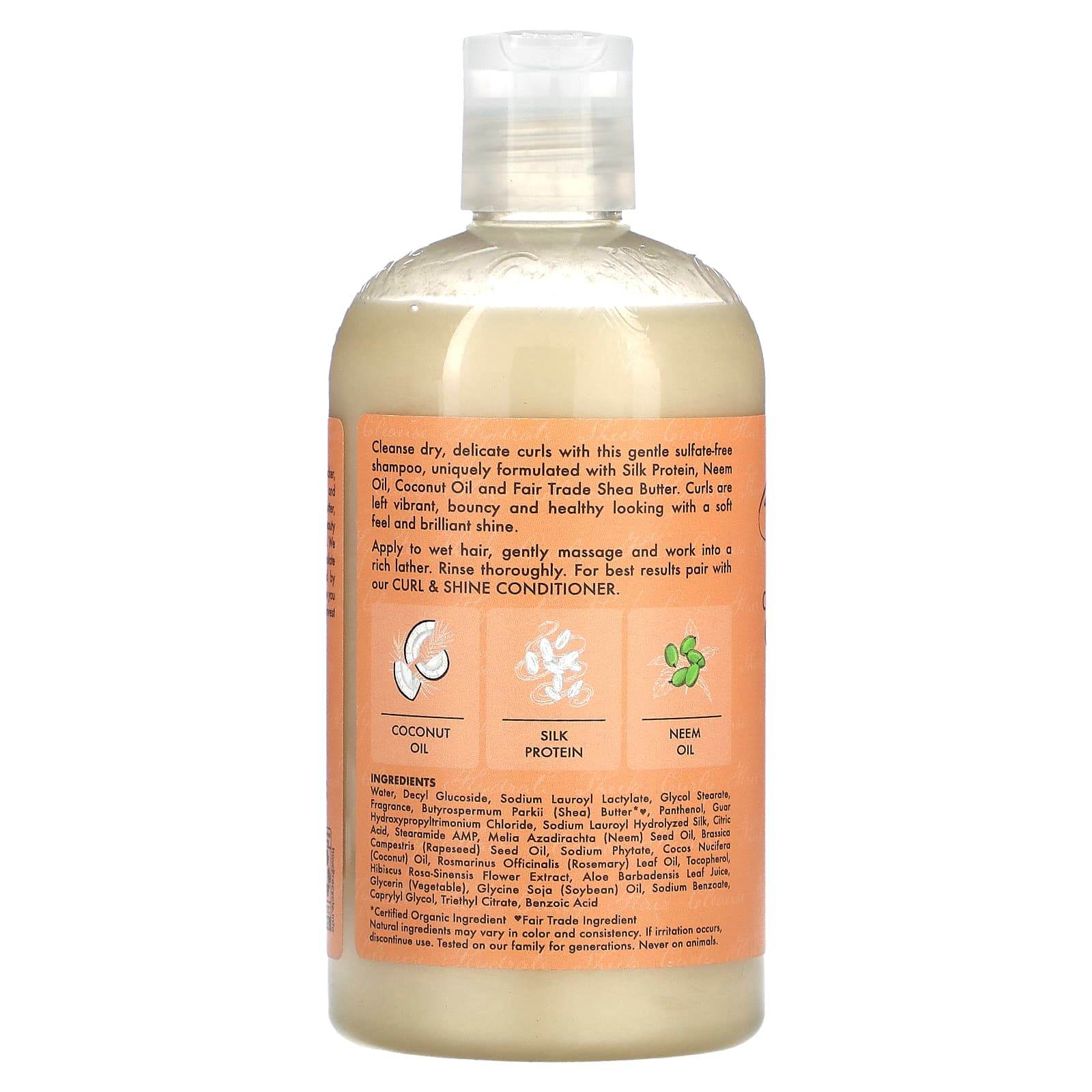 Шампунь SheaMoisture, Curl & Shine, кокос и гибискус, 384 мл - Boxette Shop