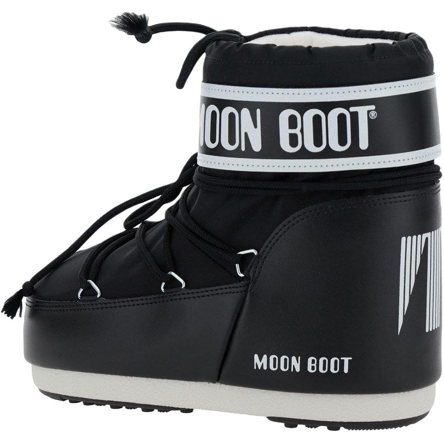 Moon boot icon round toe lace up high top children's snow boots black children's
