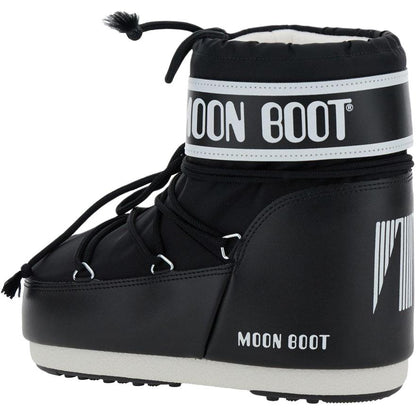 Moon boot icon round toe lace up high top children's snow boots black children's