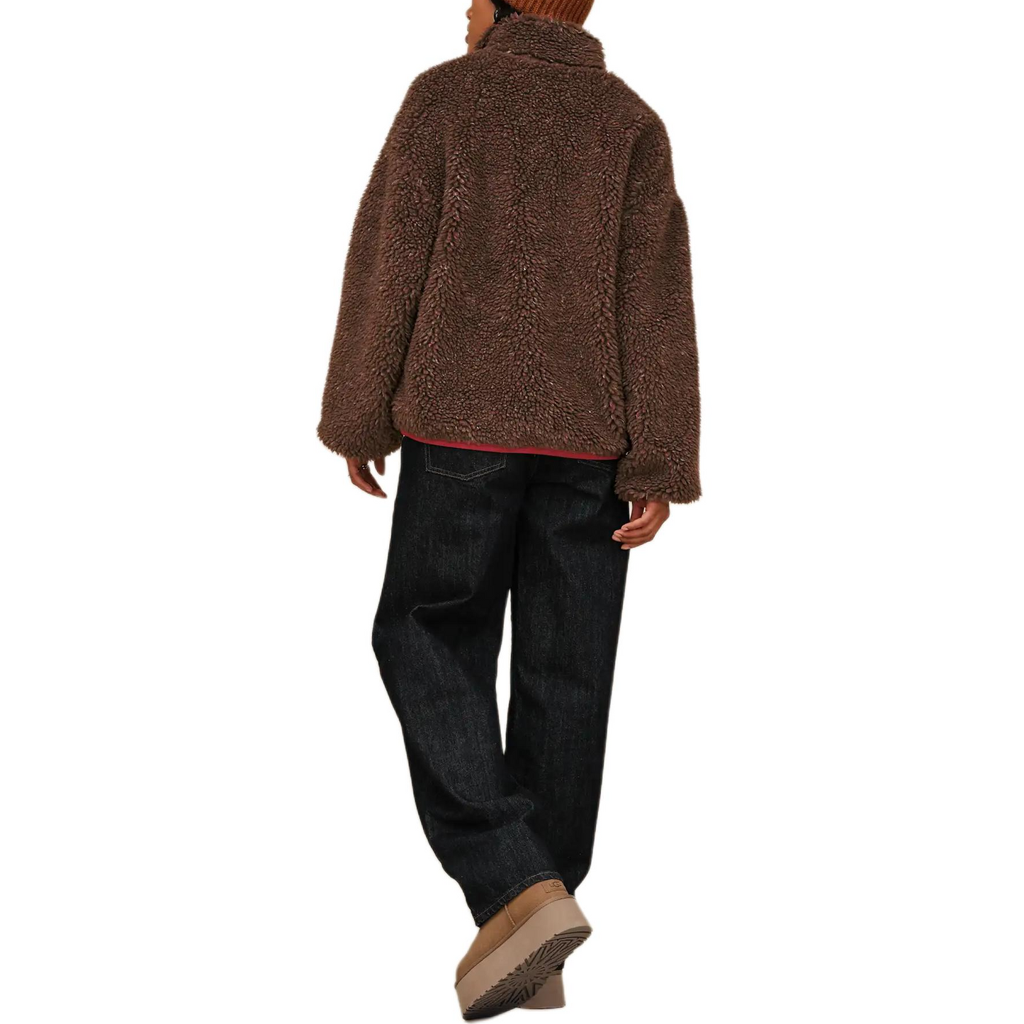 Ugg fw25 однотонный воротник-стойка на молнии, флисовая куртка женская