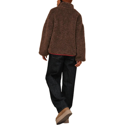 Ugg fw25 однотонный воротник-стойка на молнии, флисовая куртка женская