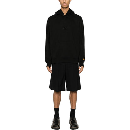 Carhartt o'chirilgan tekis rangli kaltakesak, kaputli, uzun yengli erkaklar uchun qora kozok