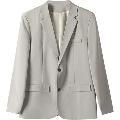 Ofisga qarshi engil hashamatli moda tasodifiy chiroyli bo'sh Gonkong uslubidagi gangster chiroyli ko'ylagi universal koreys versiyasi trendi uzun yengli kostyum erkaklar modellari