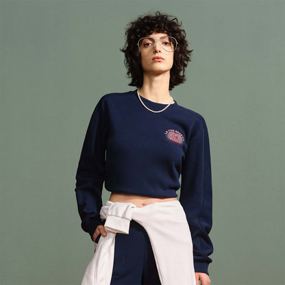 Le coq le coq sportif ayollar tennis kolleksiyasi vintage sport ekipaji bo'yinli kozok ayollar