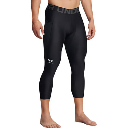 Under armour heatgearvanish буквы совпадение тонкий 7 тренировки фитнес внутренние леггинсы спортивные брюки мужские черный