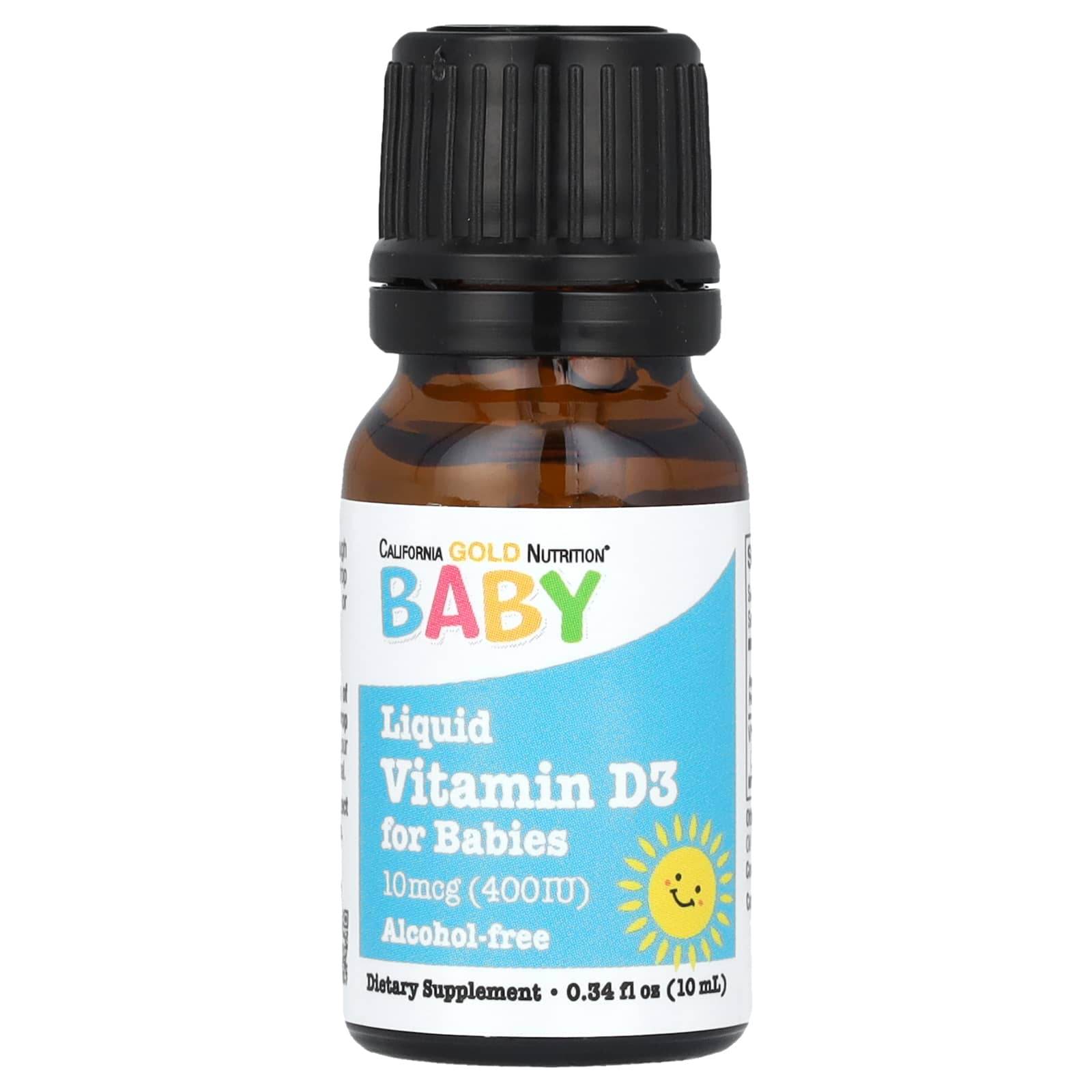 БАД California Gold Nutrition, Vitamin D3 для детей, 10 мл (0,34 жидк. унции) - Boxette Shop