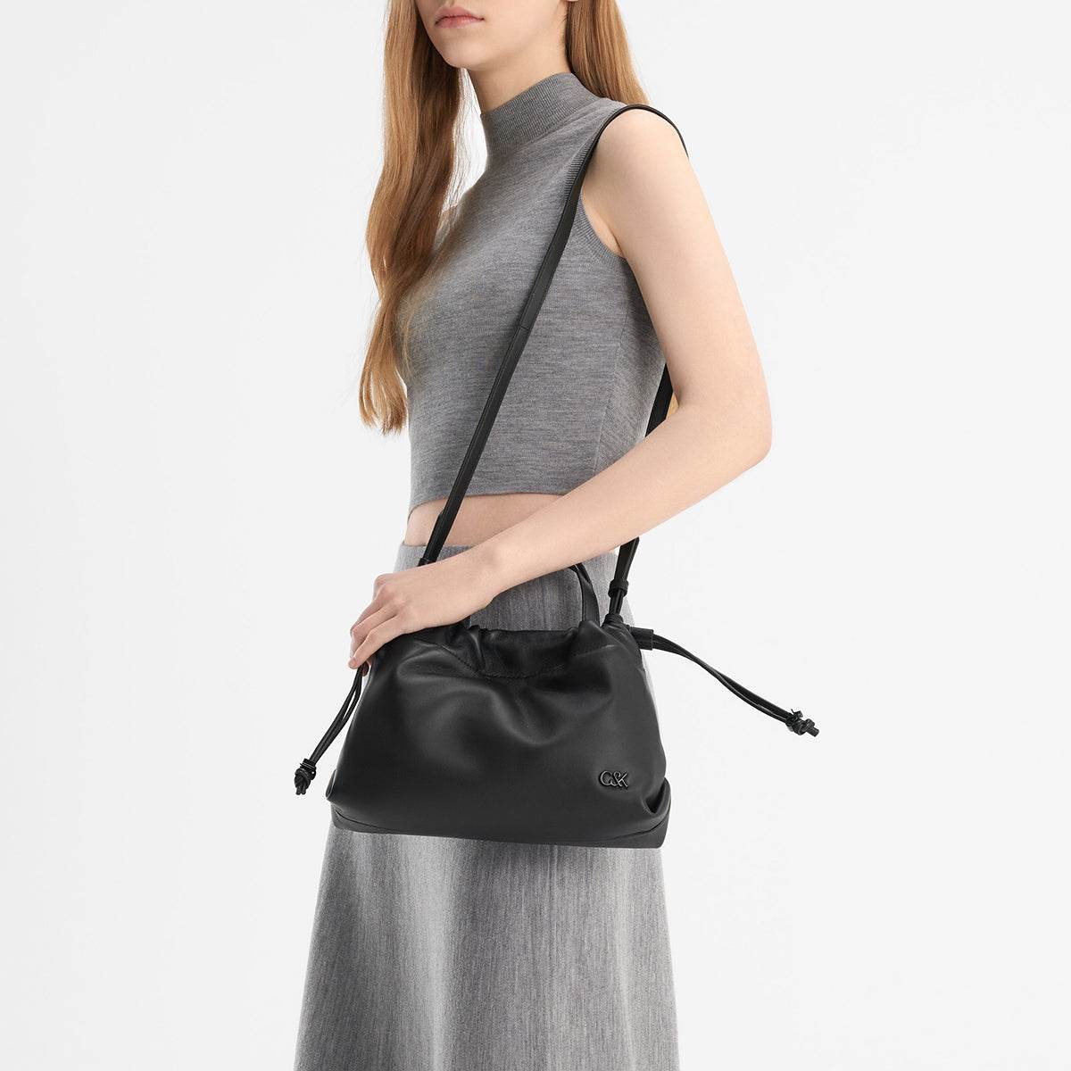 Сумка женская Charles&Keith Soft Leather Drawstring Design Cloud - Boxette Shop