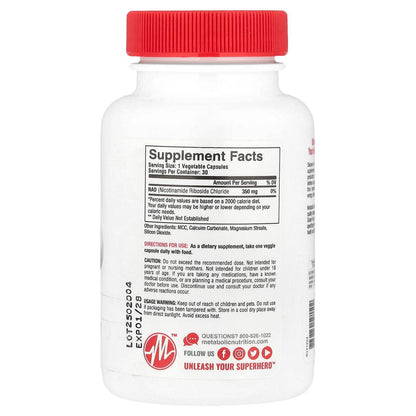 БАД Metabolic Nutrition, NAD DAILY / MAX / MAX+, 30 капсул - Boxette Shop