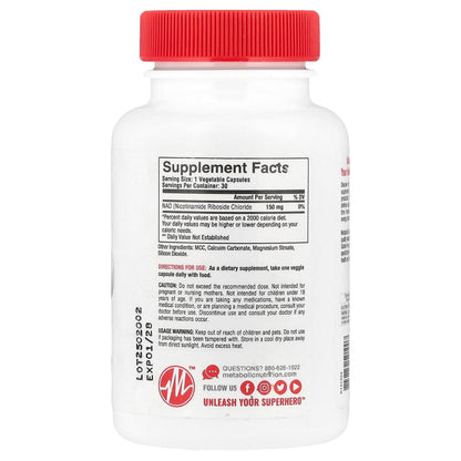 БАД Metabolic Nutrition, NAD DAILY / MAX / MAX+, 30 капсул - Boxette Shop