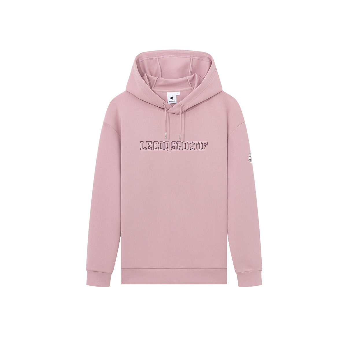 Le coq le coq sportif bir tekis rangli oddiy harflar logotipi bosma naqshli erkin ochiladigan yelkali uzun yengli sviter erkaklar va ayollar modellari