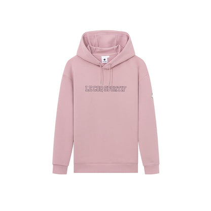 Le coq le coq sportif bir tekis rangli oddiy harflar logotipi bosma naqshli erkin ochiladigan yelkali uzun yengli sviter erkaklar va ayollar modellari