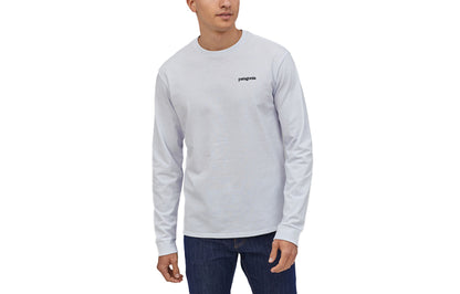 Patagonia patagonia responsibili-tee qor bosilgan tog'li nafas oladigan dumaloq bo'yinli uzun yengli erkaklar futbolkasi