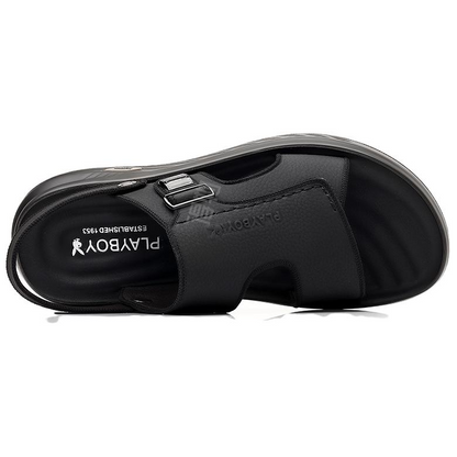 Playboy bosh sigir terisi retro yuz taalukli trend plyaj sandal erkaklar