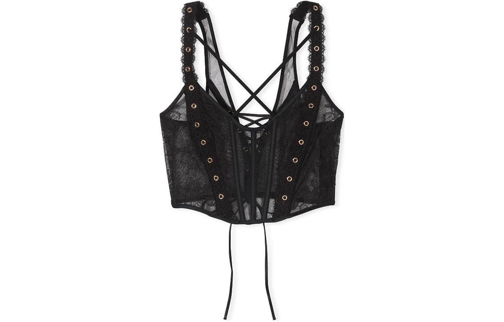 Victoria's secret victoria's secret solid colour comfort mesh patchwork shapewear women's black - Boxette Shop