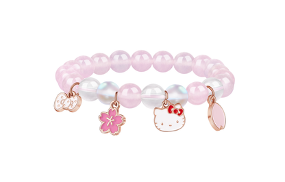 Браслет женский Hello Kitty Bow Rose Quartz