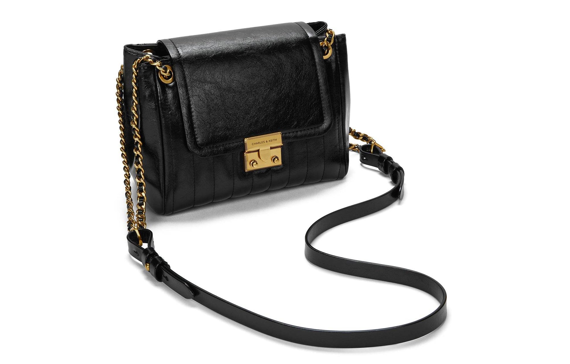 Сумка женская Charles&Keith Encore Vertical Check Chain Underarm - Boxette Shop