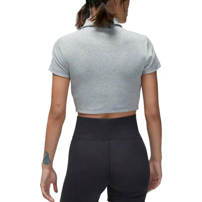 Jordan logotipi kalta qirrali yubkali kalta yengli ayollar futbolkasi och kulrang