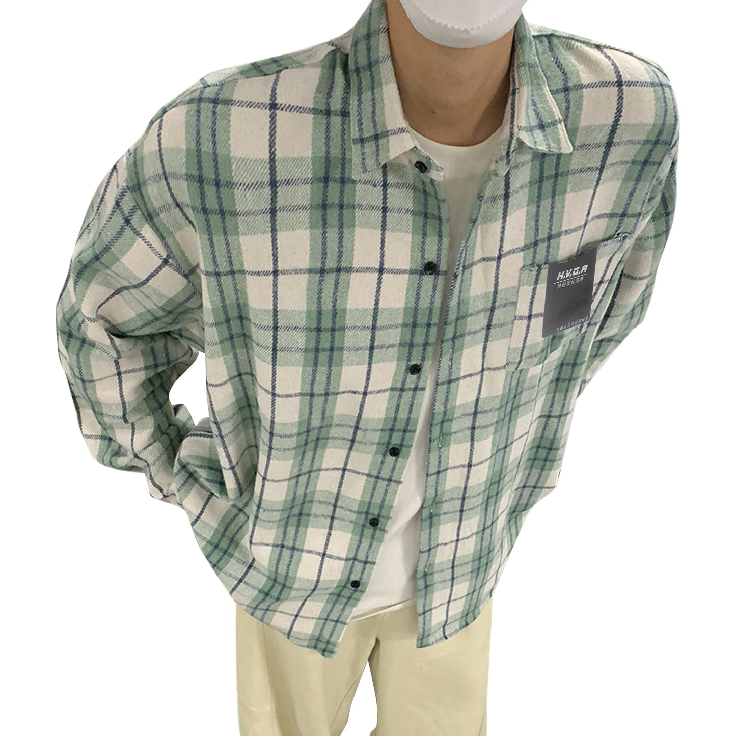 Hvga vintage plaid miu bo'limi yuqori intellektual ma'noda dangasa bo'shashmasdan uzun yengli plaid hit rangli dizayn ma'nosi shaxsiyat ijodiy moda aseksual katta ma'noda vintage oddiy qulay lapel ko'ylak erkaklar va ayollar teng