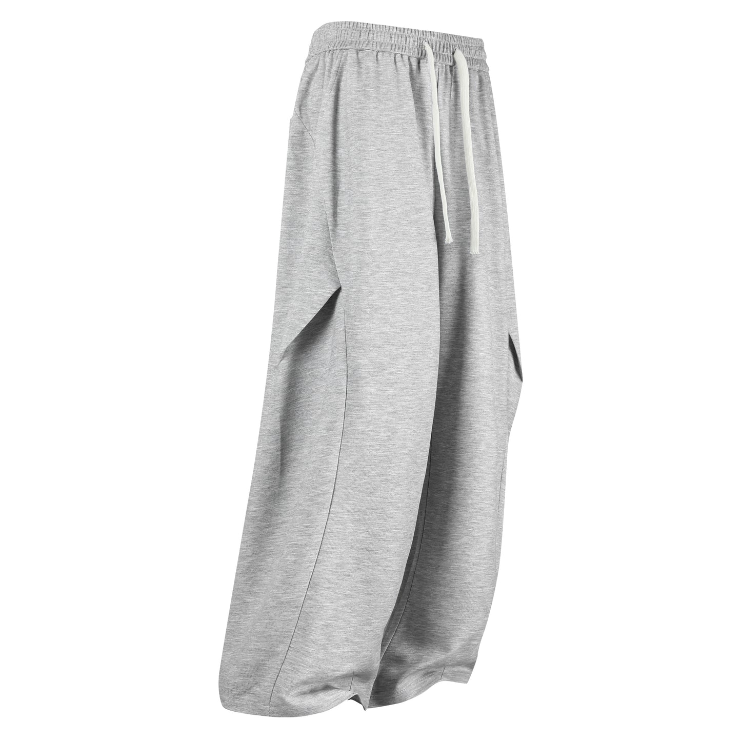 Paddy Julia sof rangdagi plili dekonstruksiyalangan birlashma keng oyoqli Amerika minimalist uslubidagi asosiy bo'lim bo'sh drape tasodifiy ko'p qirrali kundalik ishton erkaklar va ayollar bir xil uslubda