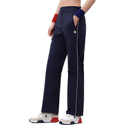 Le coq sportif tekis rangli oddiy brend logotipi bosma elastik yupqa tekis trikotaj kozok ayollar to'q ko'k