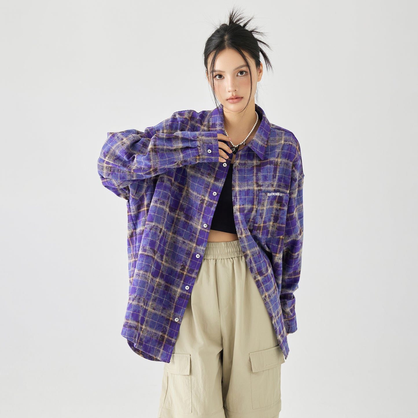 Golfkross Amerika retro to'qnashuvi tasodifiy yubka uzun yengli ko'ylak ko'ylagi juftlik modellari