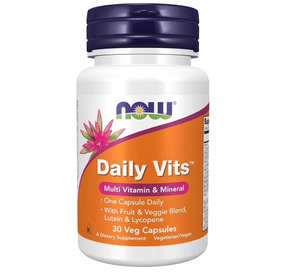 БАД NOW Foods Daily Vits with Fruit & Veggie Blend, 30 капсул - Boxette Shop