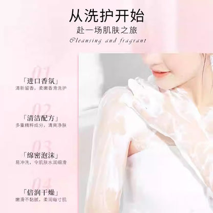 Cath kidston wild rose quince gift set uk imported skincare set shower gel body milk hand cream moisturising cleansing moisturising aroma effect 200ml+200g+30g+100g birthday gift for girlfriend