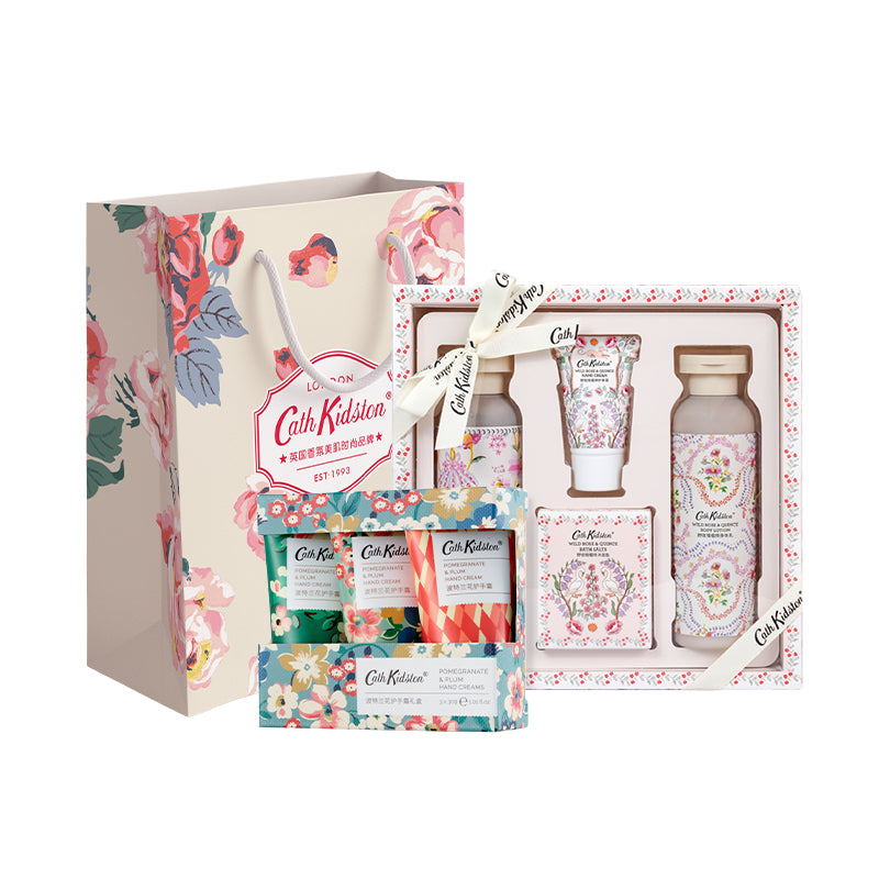 Cath kidston new wild rose gift set hydrating, cleansing & moisturising подарок подруге на день рождения