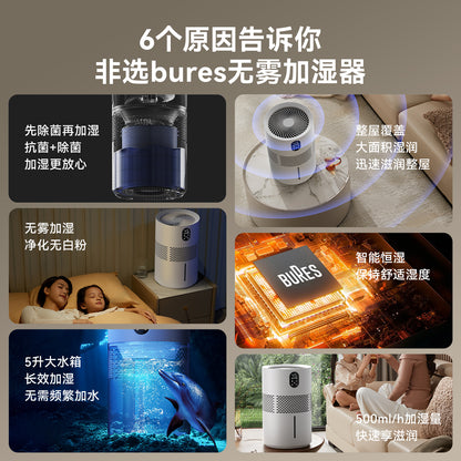 Bures увлажнитель 5 л без тумана увлажняющий очищающий белый без порошка bd-p500