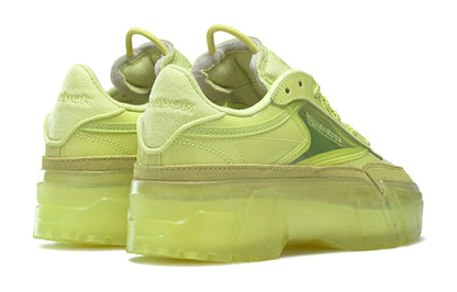 Cardi b x reebok club c synthetic leather low top boardshorts women's green