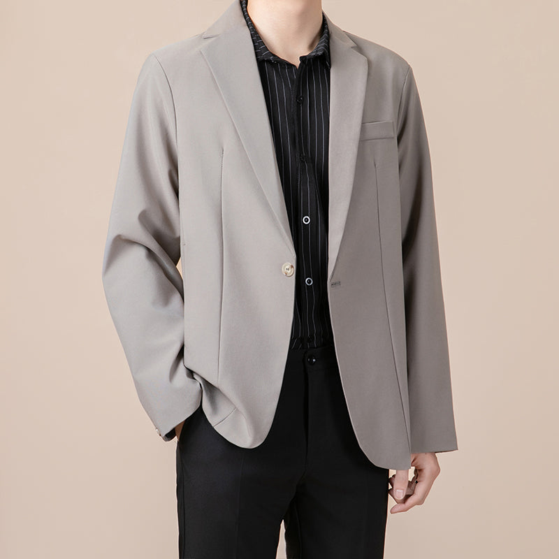 Anti-ofis trendining koreyscha versiyasi erkaklarning kichkina toplari chiroyli bo'sh Gonkong uslubidagi ko'ylagi erkaklar ko'p qirrali kundalik kostyumi engil hashamatli kostyum erkaklar modellari