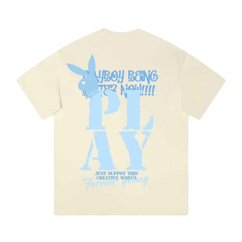 Футболка с коротким рукавом playboy fashion trend для мужчин и женщин