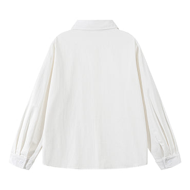 Pal ongaco pal ongaco Amerika retro jinssiz asosiy modellar harflar logotipi soxta kashtado'zlik o'simliklari gulli dizayn printlar oddiy lapel bo'shashmasdan qulay yelkalar paxta uzun yengli erkaklar va ayollar uchun ko'ylaklar