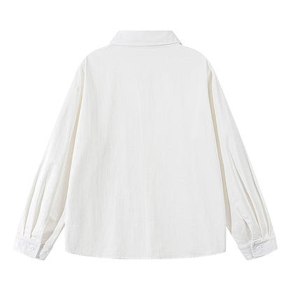 Pal ongaco pal ongaco Amerika retro jinssiz asosiy modellar harflar logotipi soxta kashtado'zlik o'simliklari gulli dizayn printlar oddiy lapel bo'shashmasdan qulay yelkalar paxta uzun yengli erkaklar va ayollar uchun ko'ylaklar