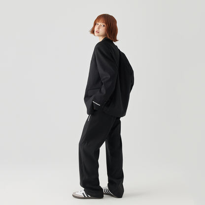 Golfcross sof rangli klassik harfli bosma asosiy oddiy bo'sh tasodifiy draped kostyum kostyum uniseks qora