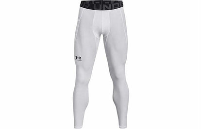 Under armour heatgear skinny solid slim fit inside fitness pants wraparound athletic pants men's white