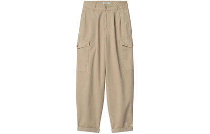 Carhartt wip fw24 Collins shim ko'krak nishoni naqshli plili fermuarli erkin ish shimlari ayollar uchun xaki