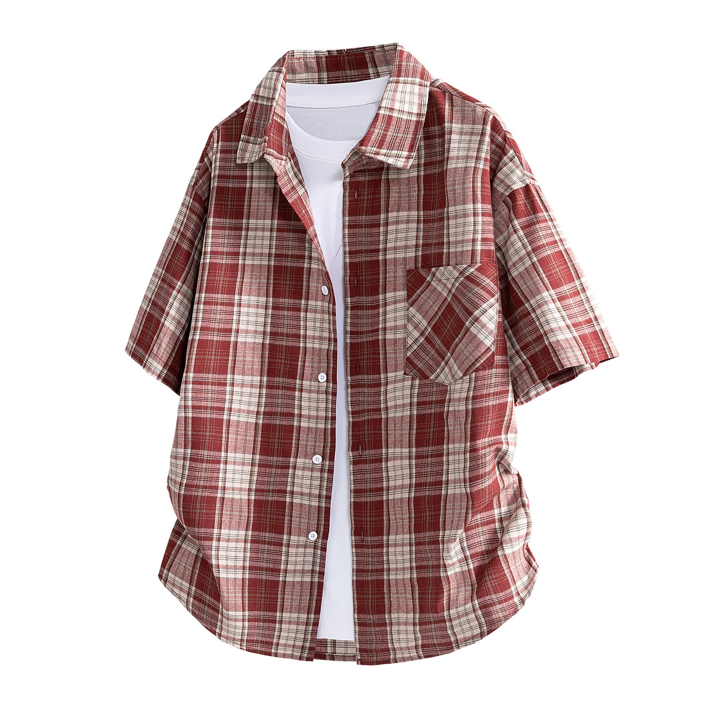 Igoi amerikalik retro yuzlik, bir xil paragrafli, erkin yupqa kesmali, yelkali, kalta yengli erkaklar va ayollar ko'ylagi