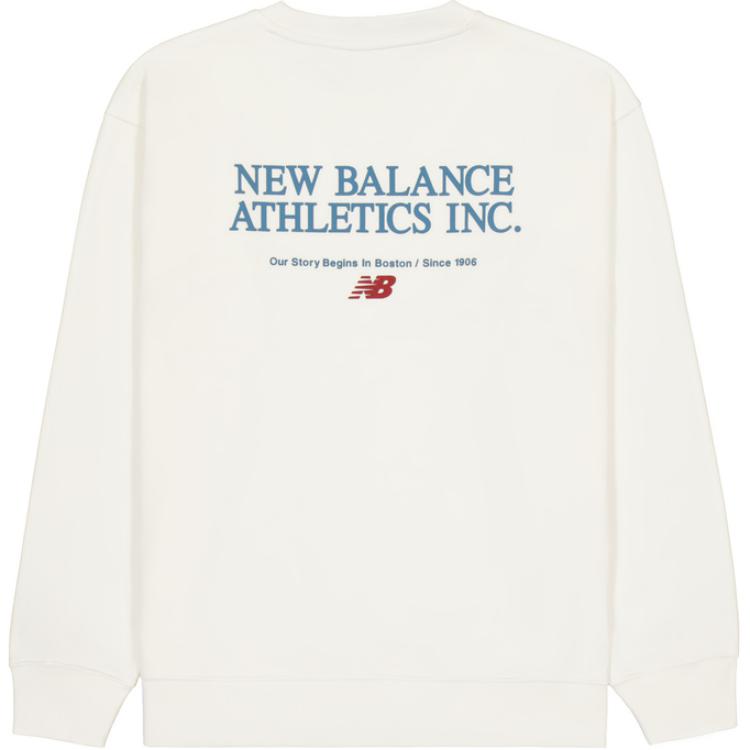 New Balance Letter Print Ekipaj bo'yinli erkaklar kozok fil suyagi