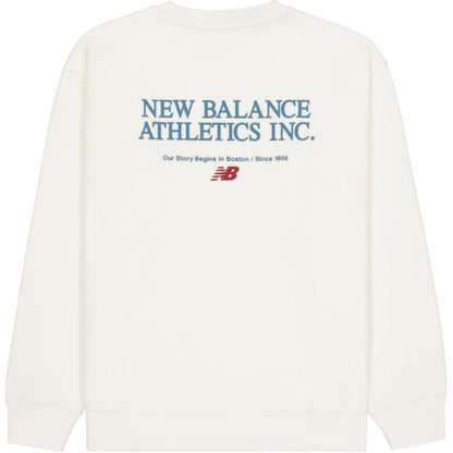 New Balance Letter Print Ekipaj bo'yinli erkaklar kozok fil suyagi