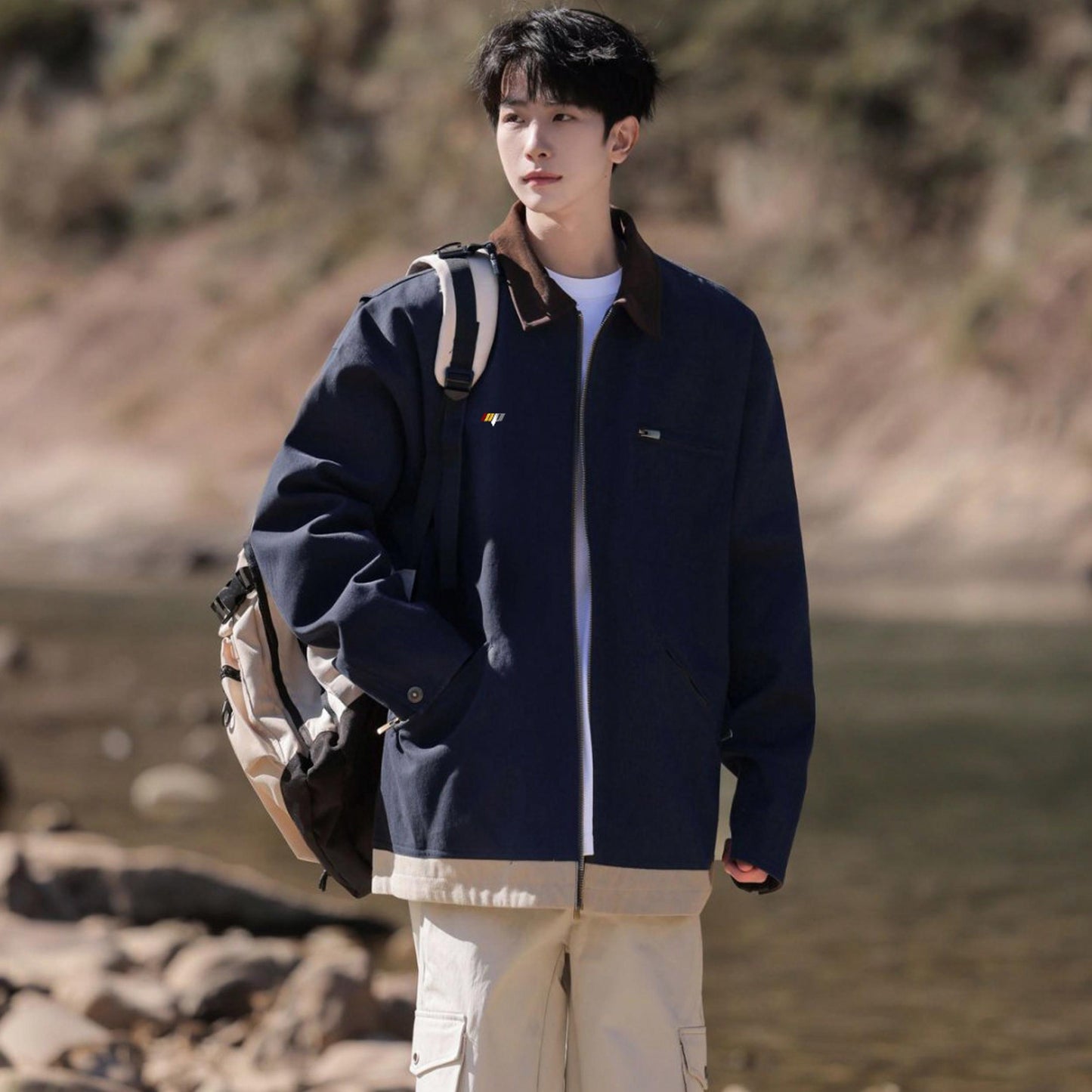 Paddy Julia Amerikalik retro lapel ish kiyimi bir xil rangdagi uzun yengli blazer ko'ylagi erkaklar va ayollar bir xil uslubda