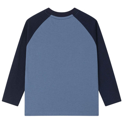 Gap футболка хлопок мода colour block длинный рукав детский стиль - Boxette Shop