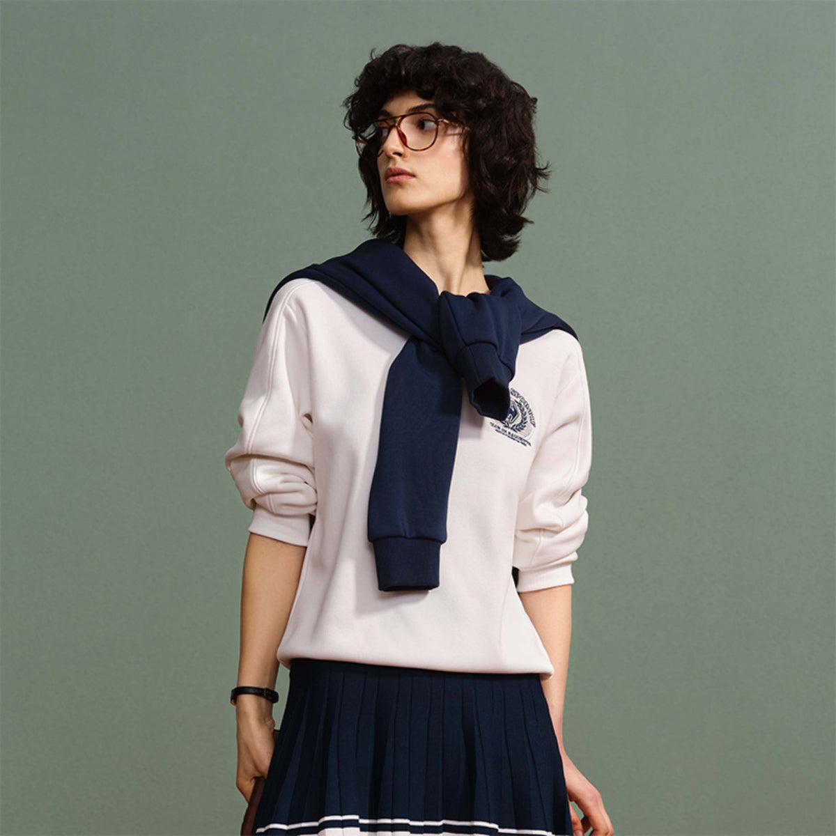 Le coq le coq sportif ayollar tennis kolleksiyasi vintage sport ekipaji bo'yinli kozok ayollar