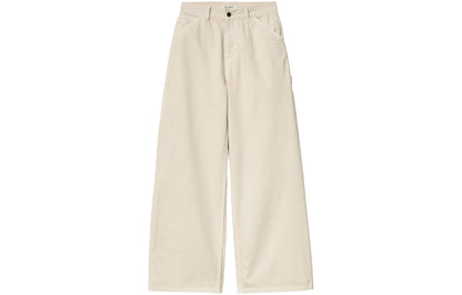 Carhartt wip w' jens shim bo'shashgan tekis baland belli shimlar oddiy ayollar shimlari bej