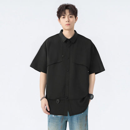 Paddy Julia Amerika yuqori ko'cha konstruktiv dizayn lapel bo'sh tasodifiy kundalik qatnov katta gangster o'zini kelishgan qulay, ko'p qirrali qisqa yengli ko'ylak modellari bilan erkaklar va ayollar