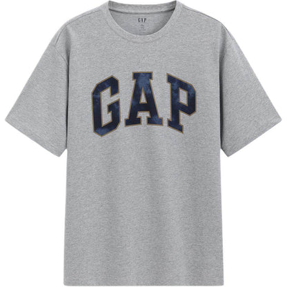 Gap офсетная печать большой логотип хлопок свободные футболки с коротким рукавом мужчины и женщины с тем же пунктом - Boxette Shop